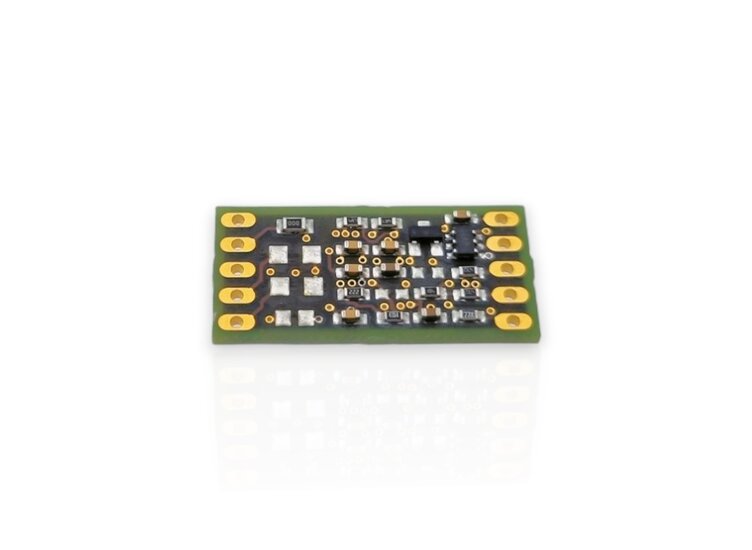 analoger Messverstärker als Leiterkarte für Sensoren mit Dehnungsmessstreifen. Analogausgang <u>-10...10V</u>, Grenzfrequenz 250Hz, Eingangsempfindlichkeit 2mV/V