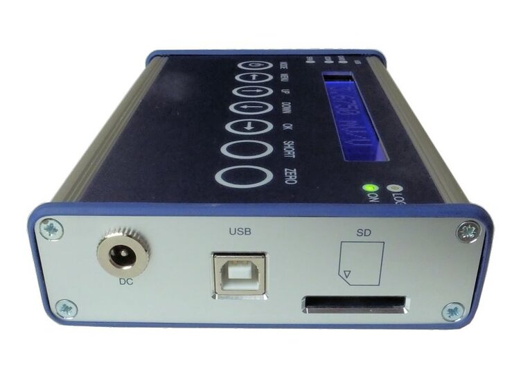 Mobile datalogger with display; aluminium housing with keypad, SD-card slot, USB-Port, 0 Hz ...3750 Hz measurements