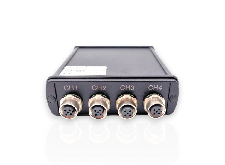 4-Kanal Messverstärker mit USB Port für Messungen mit Dehnungsmessstreifen, Kraftsensoren, Drehmomentsensoren, Temperatursensoren und für die Spannungsanalyse mit Dehnungsmessstreifen