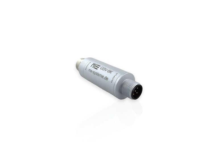 Analogue measuring amplifier in plug housing for sensors with strain gauges. Analog output configurable; sampling frequency is 10Hz ... 25kHz, input sensitivity adjustable 0.1 mV / V ... 8 mV / V