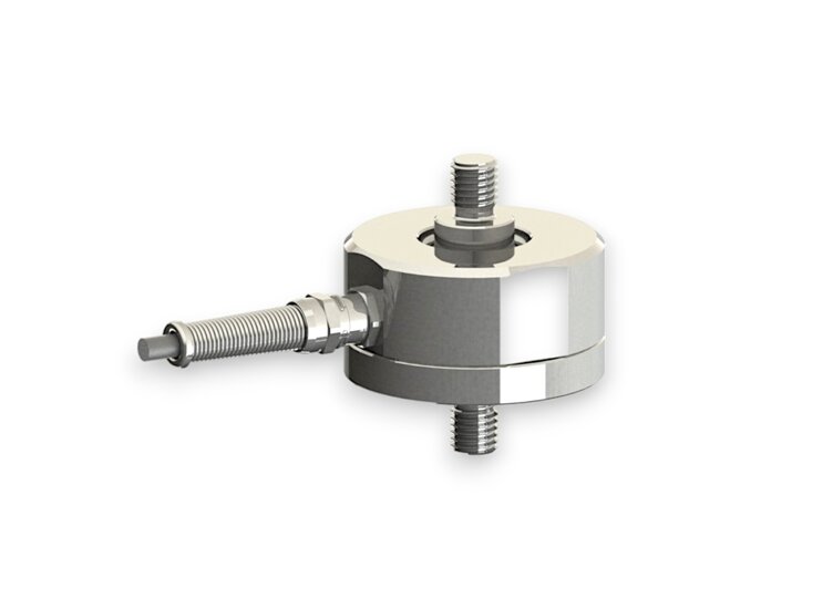 Kraftsensor für Zugkraft und Druckkraft mit den Messbereichen 2 kN ... 10 kN, Abmessungen ø65mm x 35mm, 3m Anschlusskabel / M12 Rundsteckverbinder