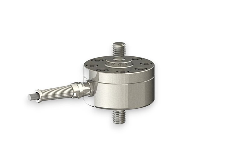 Kraftsensor für Zugkraft und Druckkraft mit den Messbereichen 2 kN ... 10 kN, Abmessungen ø65mm x 35mm, 3m Anschlusskabel / M12 Rundsteckverbinder