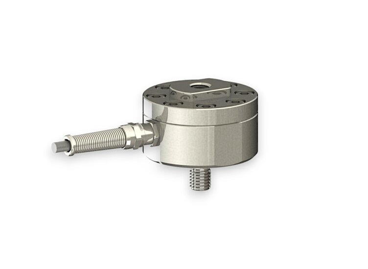 Kraftsensor für Zugkraft und Druckkraft mit den Messbereichen 2 kN ... 10 kN, Abmessungen ø65mm x 35mm, 3m Anschlusskabel / M12 Rundsteckverbinder