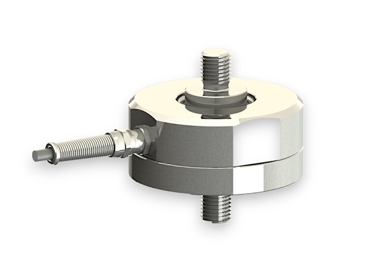 Kraftsensor für Zugkraft und Druckkraft mit den Messbereichen 10 kN ... 50 kN, Abmessungen ø90mm x 50mm, 3m Anschlusskabel / M12 Rundsteckverbinder