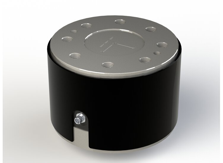 3-axis force sensor in a cylindrical design with a diameter of 225mm for measuring the force in 3 directions in space. Measuring ranges 150kN to 300kN for the radial force Fx, Fy and 400kN to 1MN for the axial force Fz.