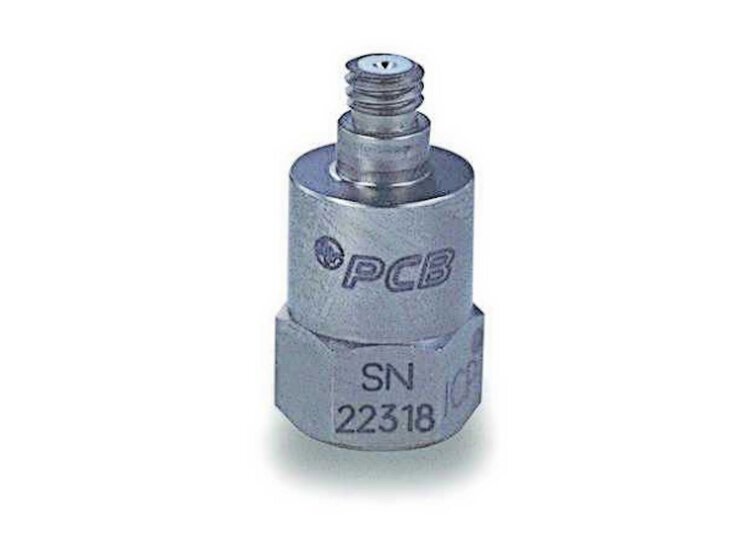 1-axis piezoelectric ICP accelerometer, axial, measuring range 500g, sensitivity 10 mV/g