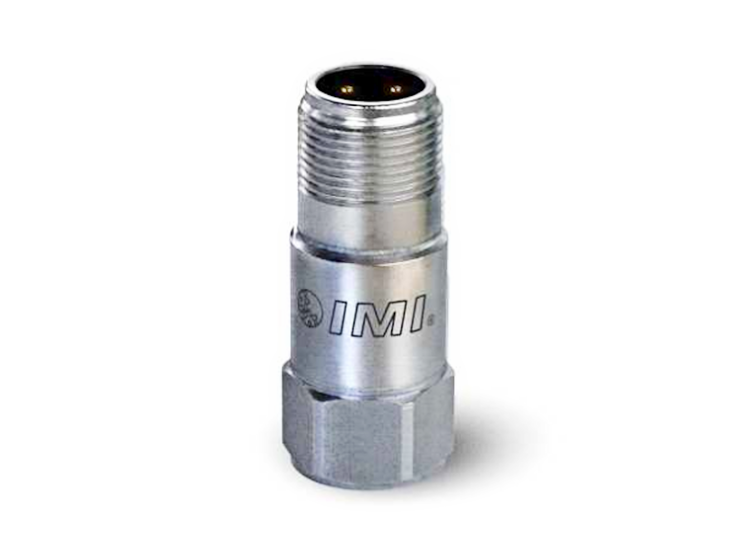 industrial low-cost vibration sensor, axial, measuring range 50g, sensitivity 100 mV/g, stainless steel