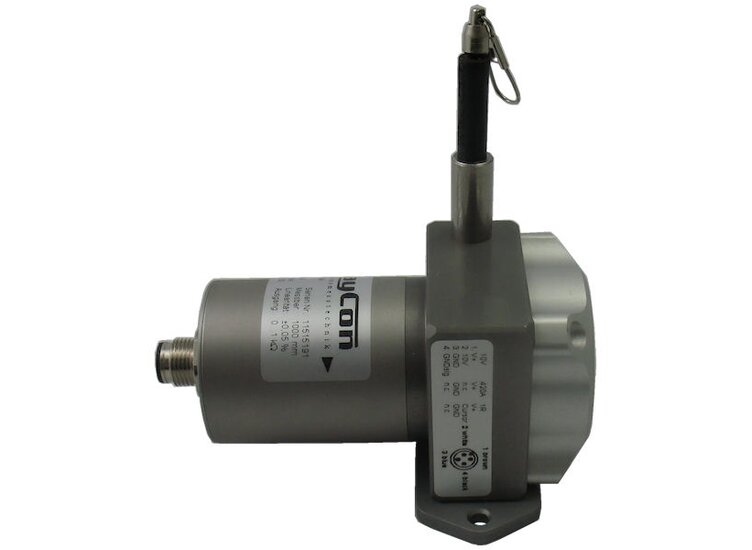 Drawwire Sensor, Range: 200mm, Potentiometer: 1 kOhm, M12-connector axial